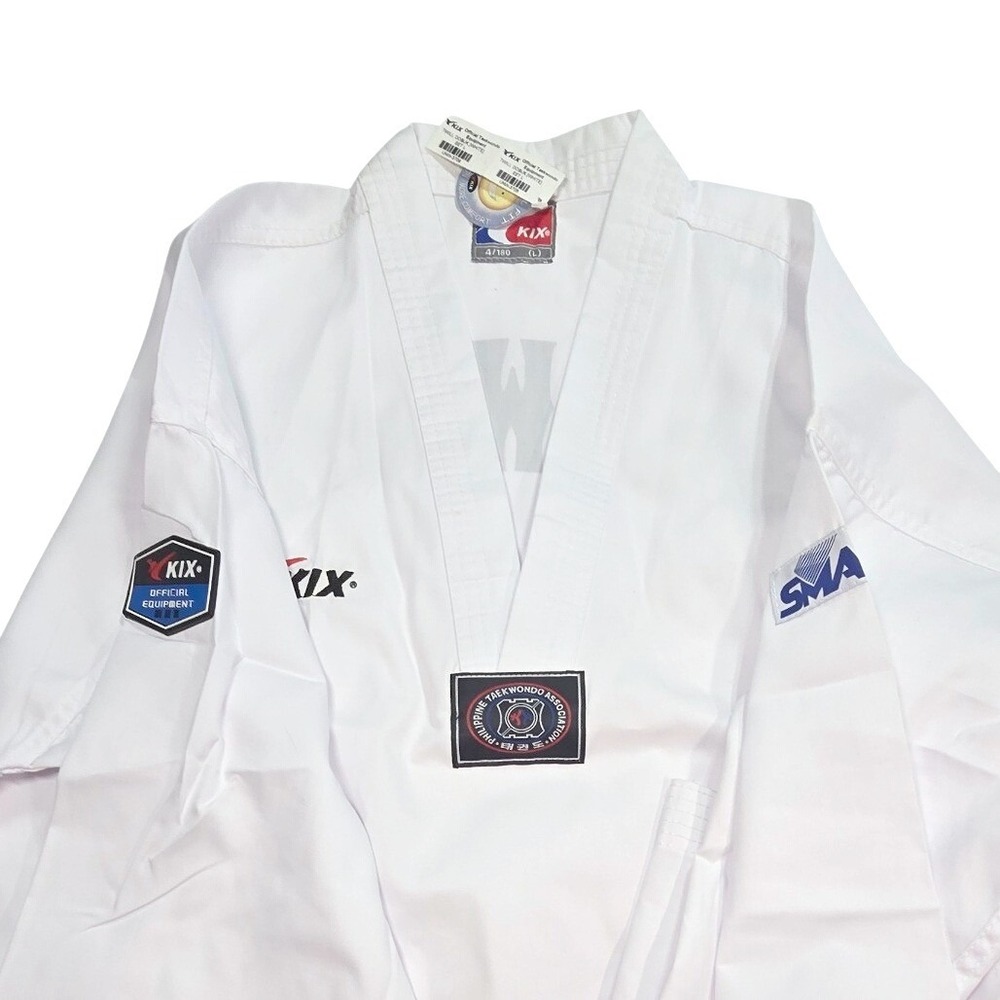 KIX Official Philippine Taekwondo Association Dobok Uniform White Size 4 180 L